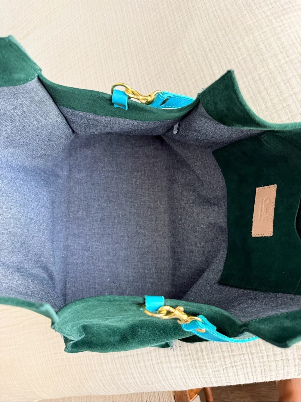 Clare V. Simple tote green suede - Picture 7 of 8